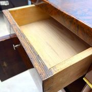 Empire Nightstands in Walnut with Full Columns in Gilt Brass, Italy, 1810, Set of 2