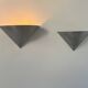 Pair of vintage conical wall lights, brushed metal, France 1970.