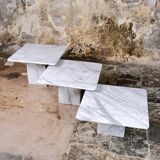 Set of 3 marble nesting coffee tables, Italy, 1980s