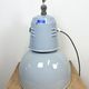 Industrial italien grey enamel lamp from Cariboni, 1970s