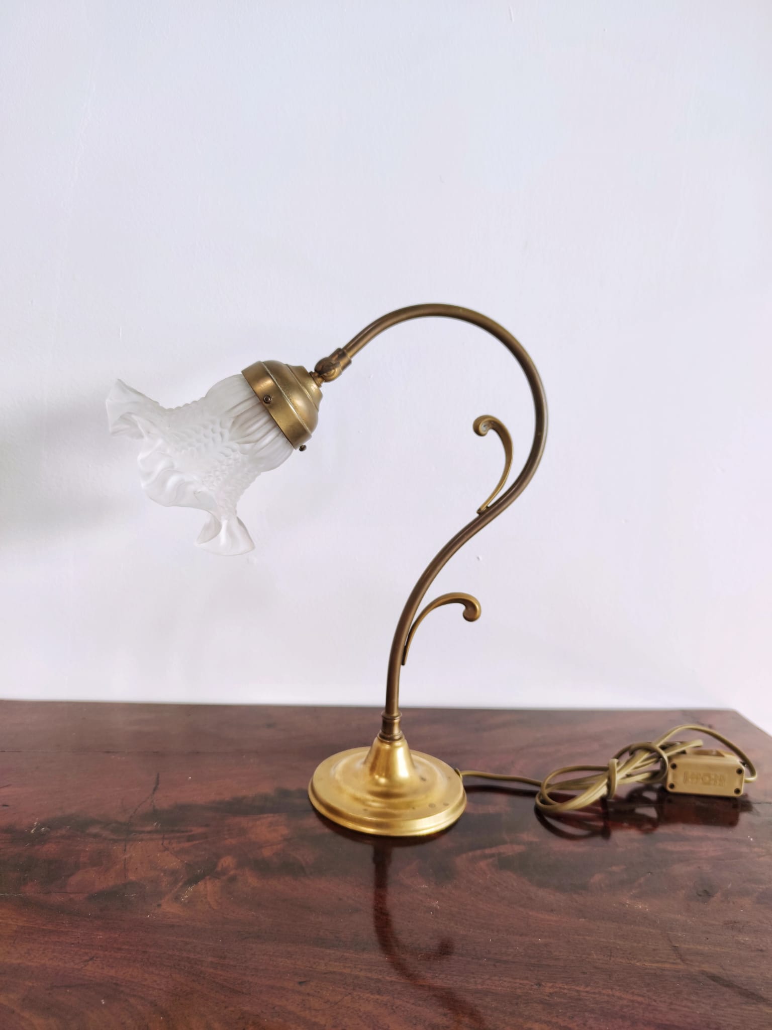 Table lamp in brass art deco tulip 1930