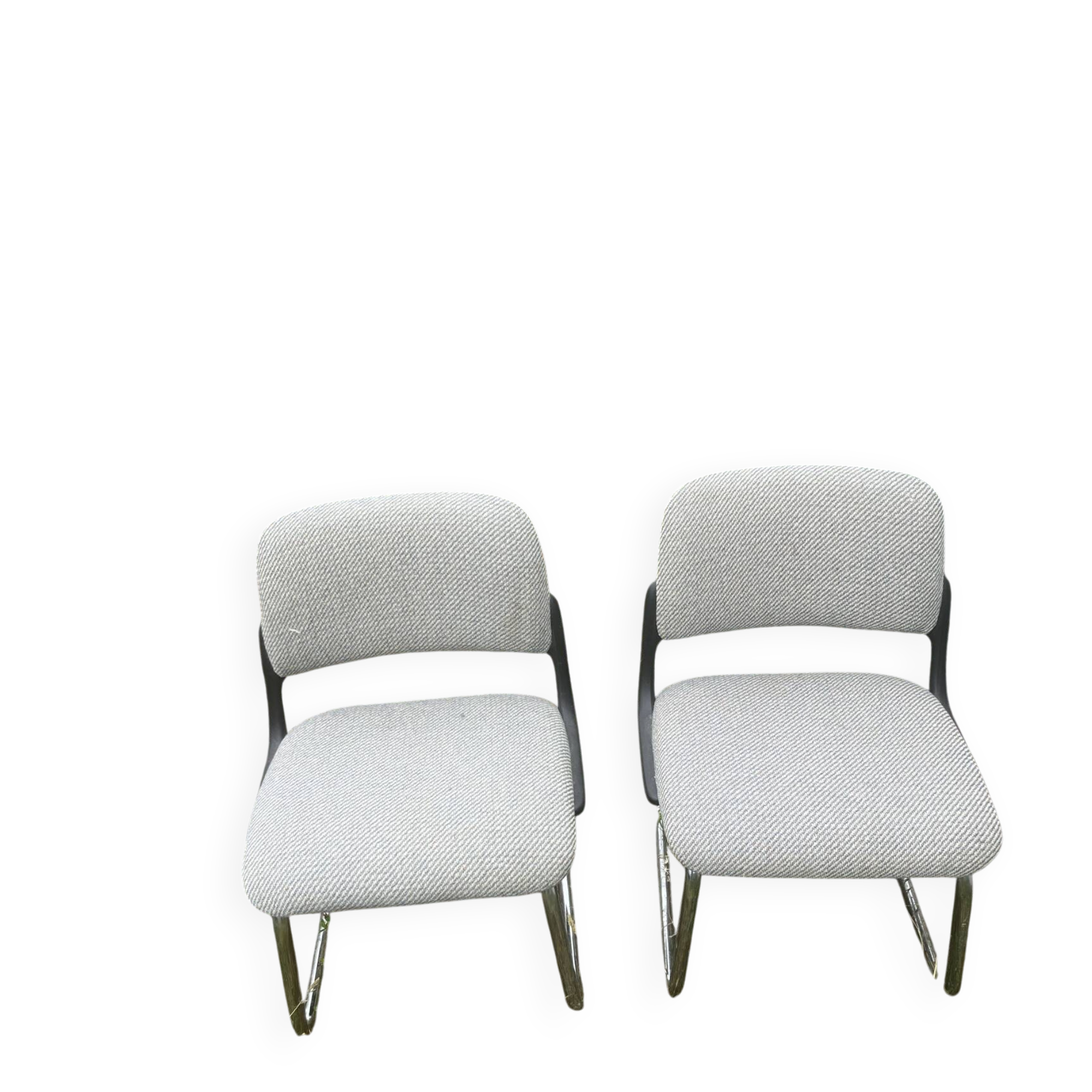 Set of two 1970s tweed armchairs.