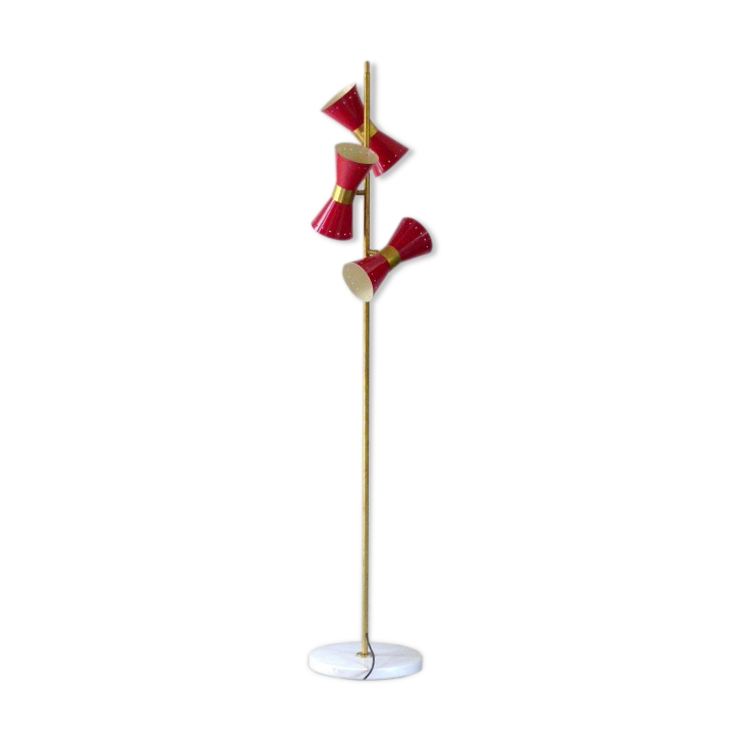 Lampadaire diabolo 3 feux dans le style des créations italiennes des années 50