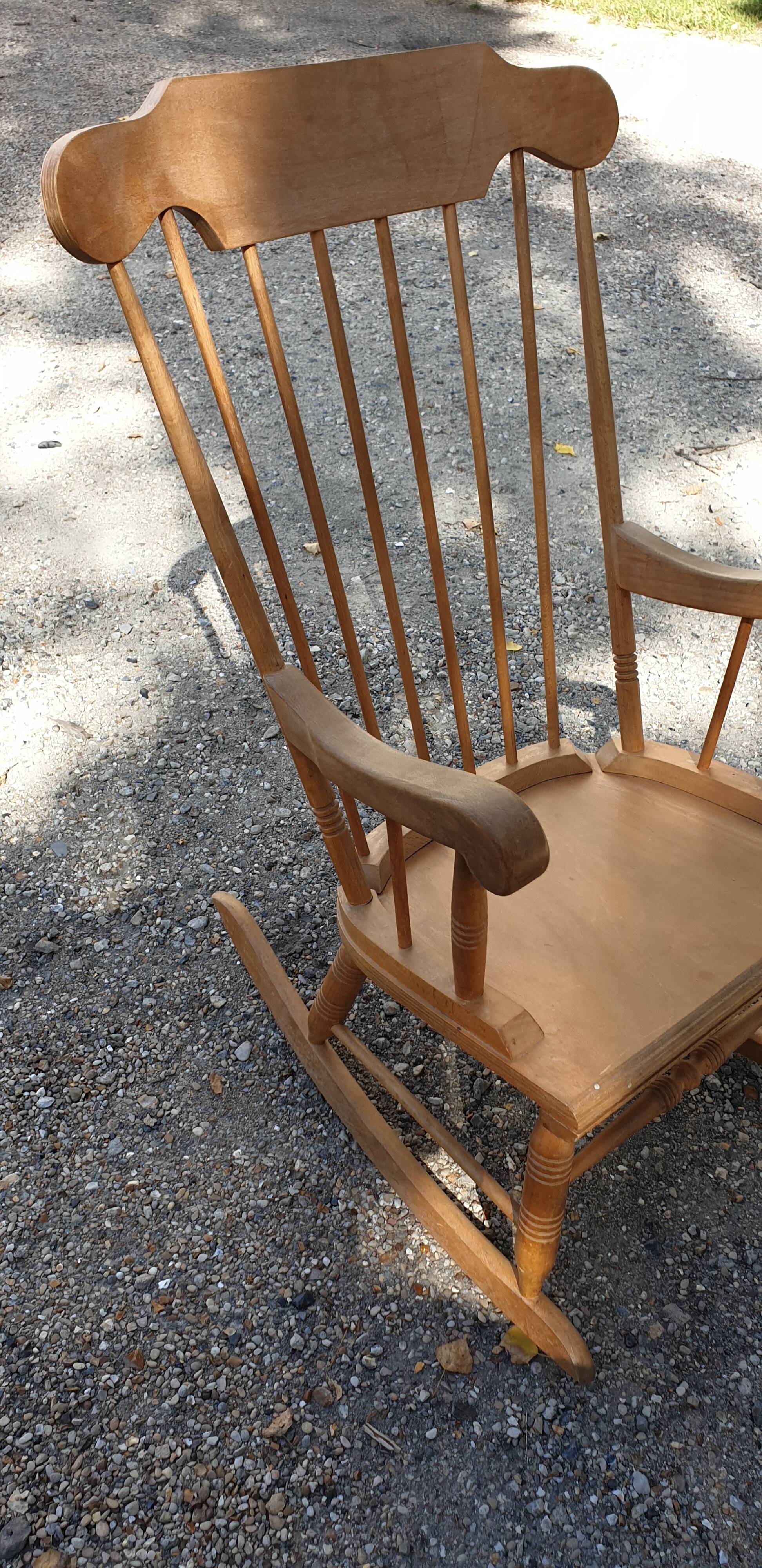 Classic rocking chair in wood multiplie sixties seventies