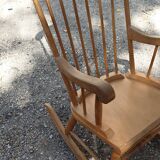 Rocking-chair classique en bois multipli  sixties seventies
