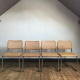 4 Chairs Beige Cesca B32 by Marcel Breuer
