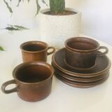 3 cups Arabia Ruska coffee set by Ulla Procope
