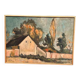 Original Swedish Oil On Panel – “House” By M. Olofgoluth – Dated 1969 – Vintage & Framed – 71 × 50 Cm (28" × 19.7")
