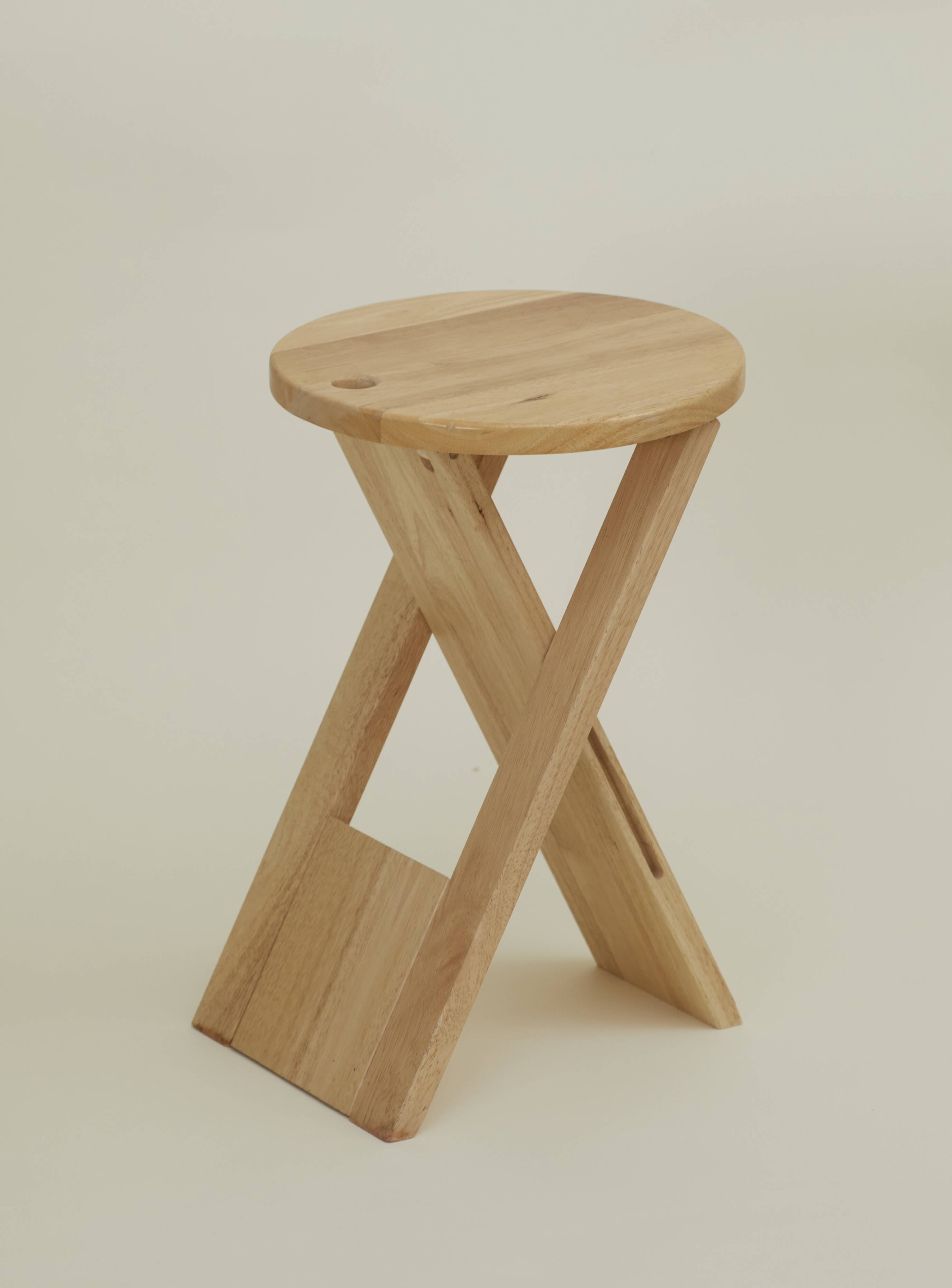 Folding wooden stool (beech) Suzy or TS / Roger Tallon - Adrian Reed vintage Circa 1980