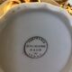 Gold Italian porcelain service. Coffee cups - sugar - cream pot / Gallant scene