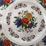 5 vintage dessert plates with fleur Moulin des Loups