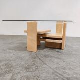 Pink marble coffee table by Willy Ballez, 1970s