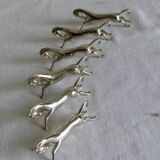 6 metal knife holders, horse