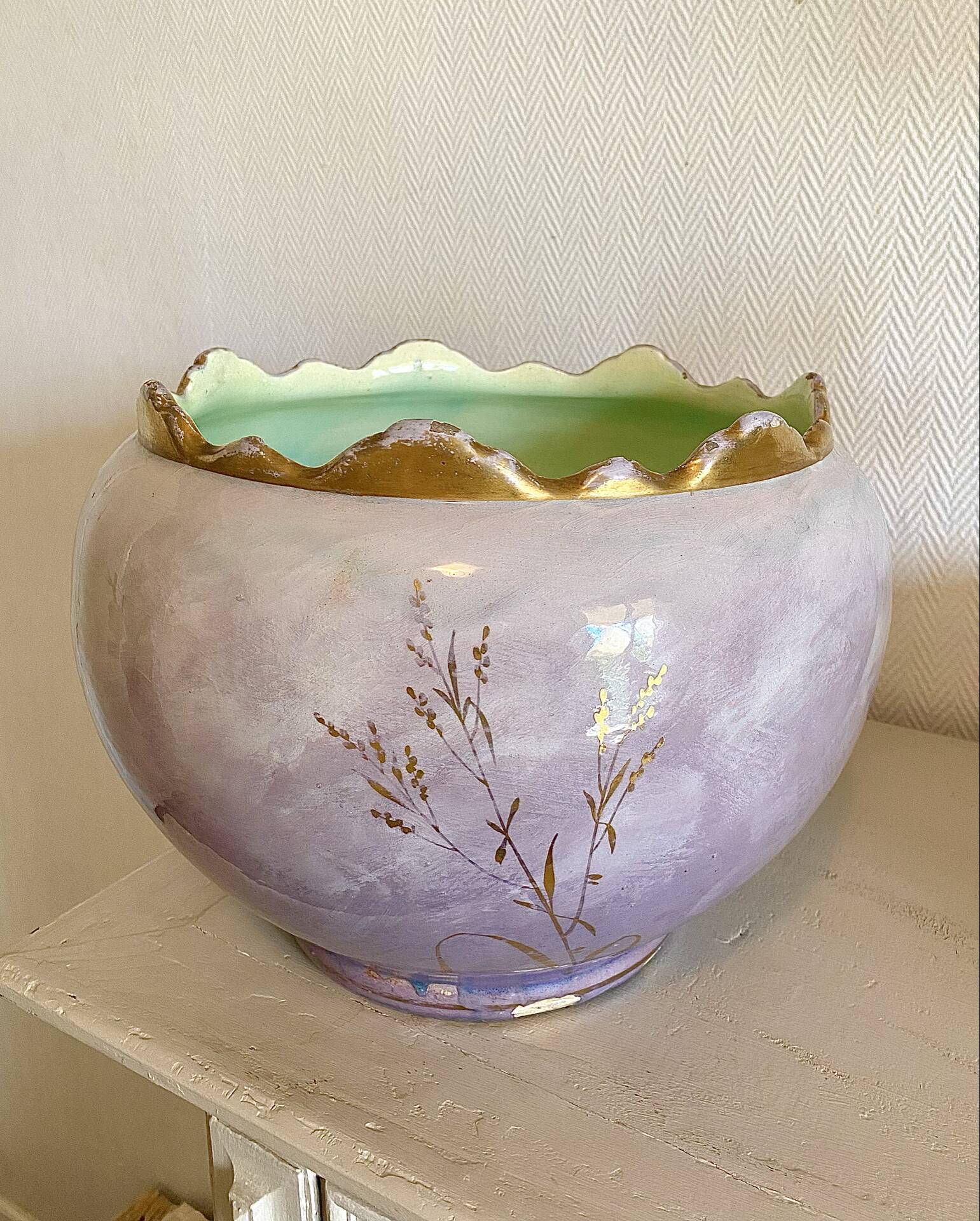 Large Art Nouveau cache-pot signed Jerome Massier