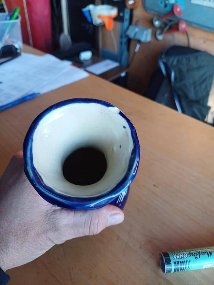 Beautiful little hand painted glazed vase