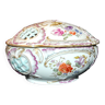 Boite bijoux polylobée bonbonnière ancienne en porcelaine de Saxe peint main fleurs 19e s.