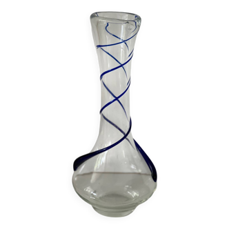 Blue blown glass vase