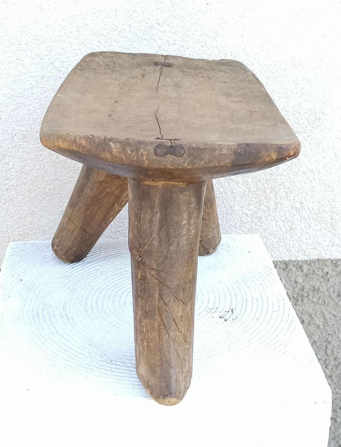 Antique wooden stool. Lobi African Art from West Africa