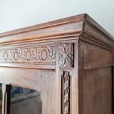 Old glass-fronted library in solid wood