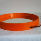 Vintage orange plastic round mirror 60/70