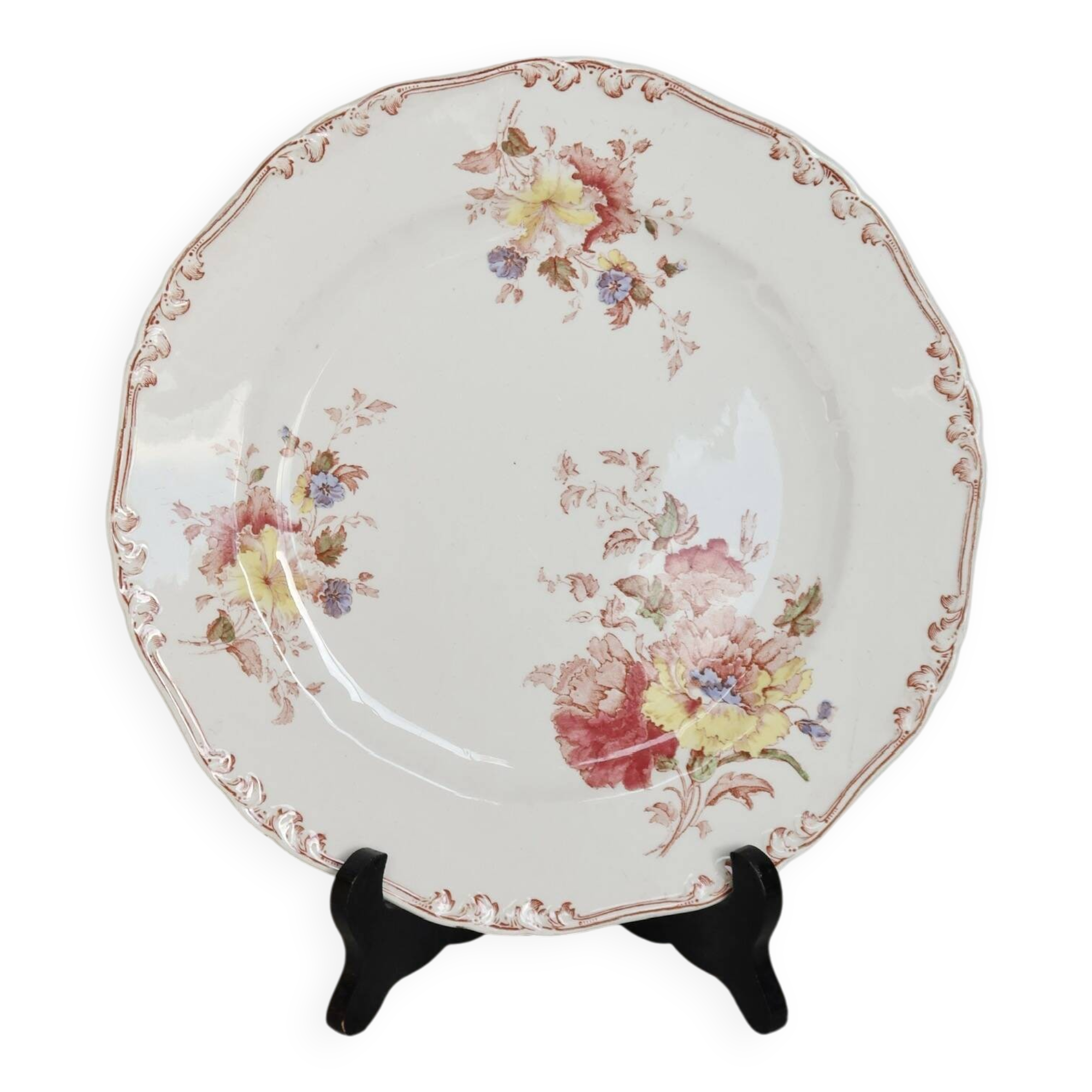 Vintage polychrome ironstone plate Bisto England - Anson model