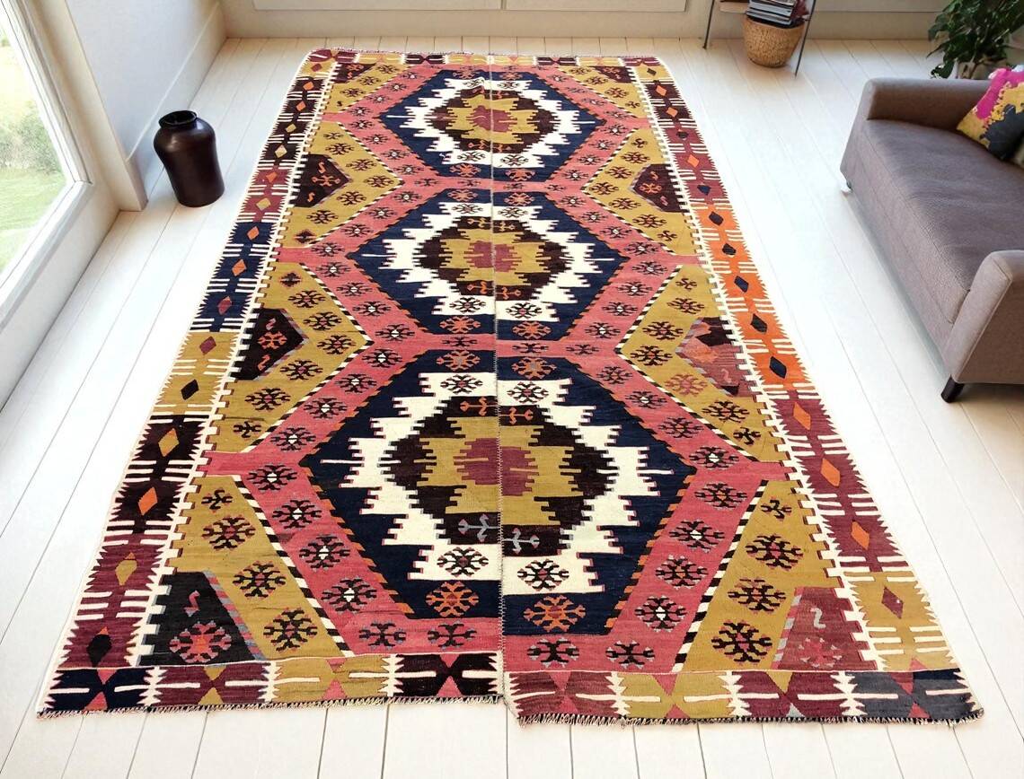 Oversize Handwoven Kilim Rug