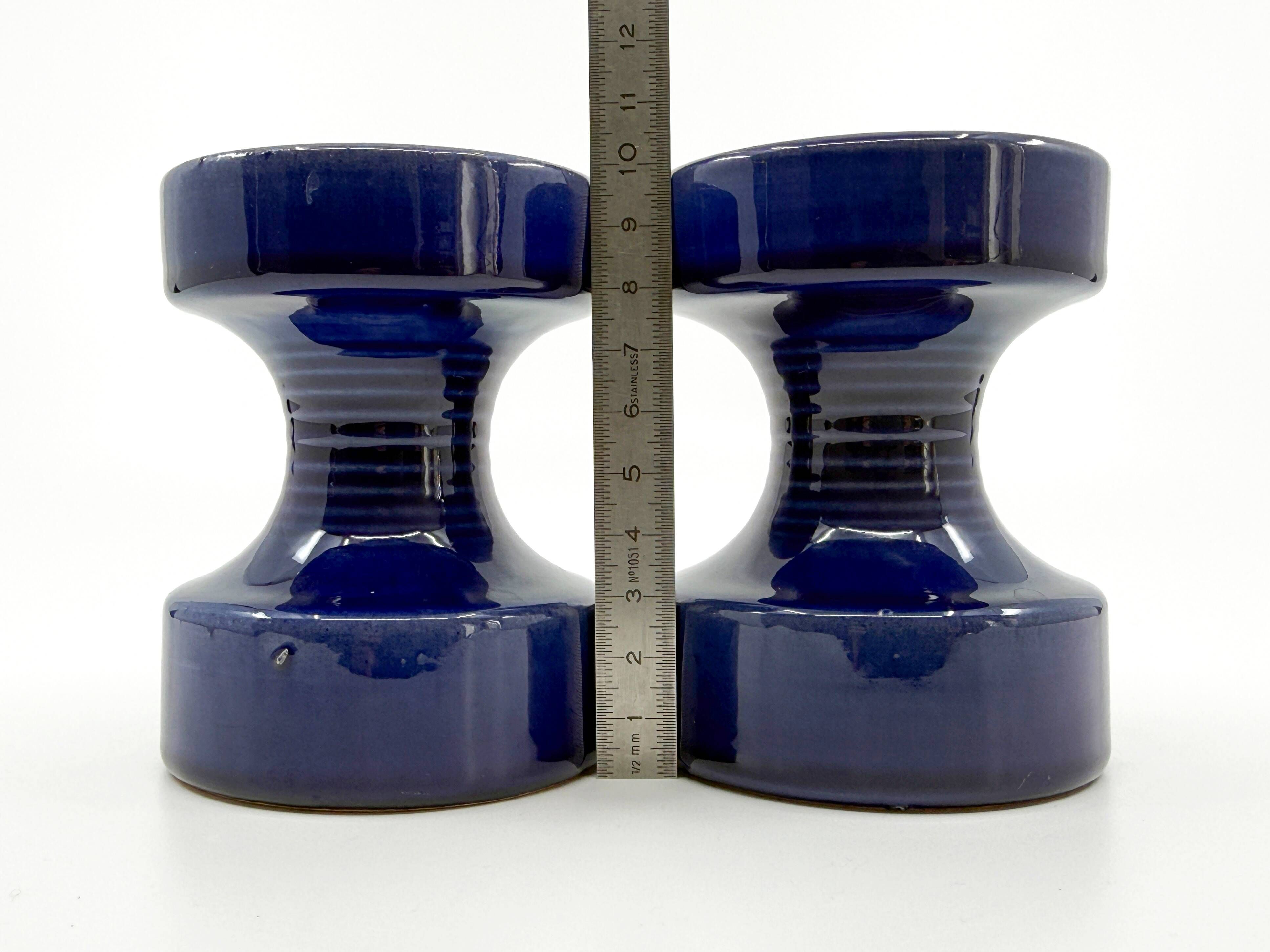 2 ceramic candle holders by Steuler • Design by Cari Zalloni • Circa 60-70