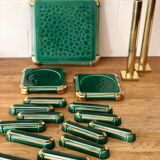 Flat rest, bottle coasters and Art Deco knife holders