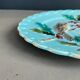 Plate with birds and holly in Sarreguemines majolica from the 19th century - Barbotine - Ref 1158