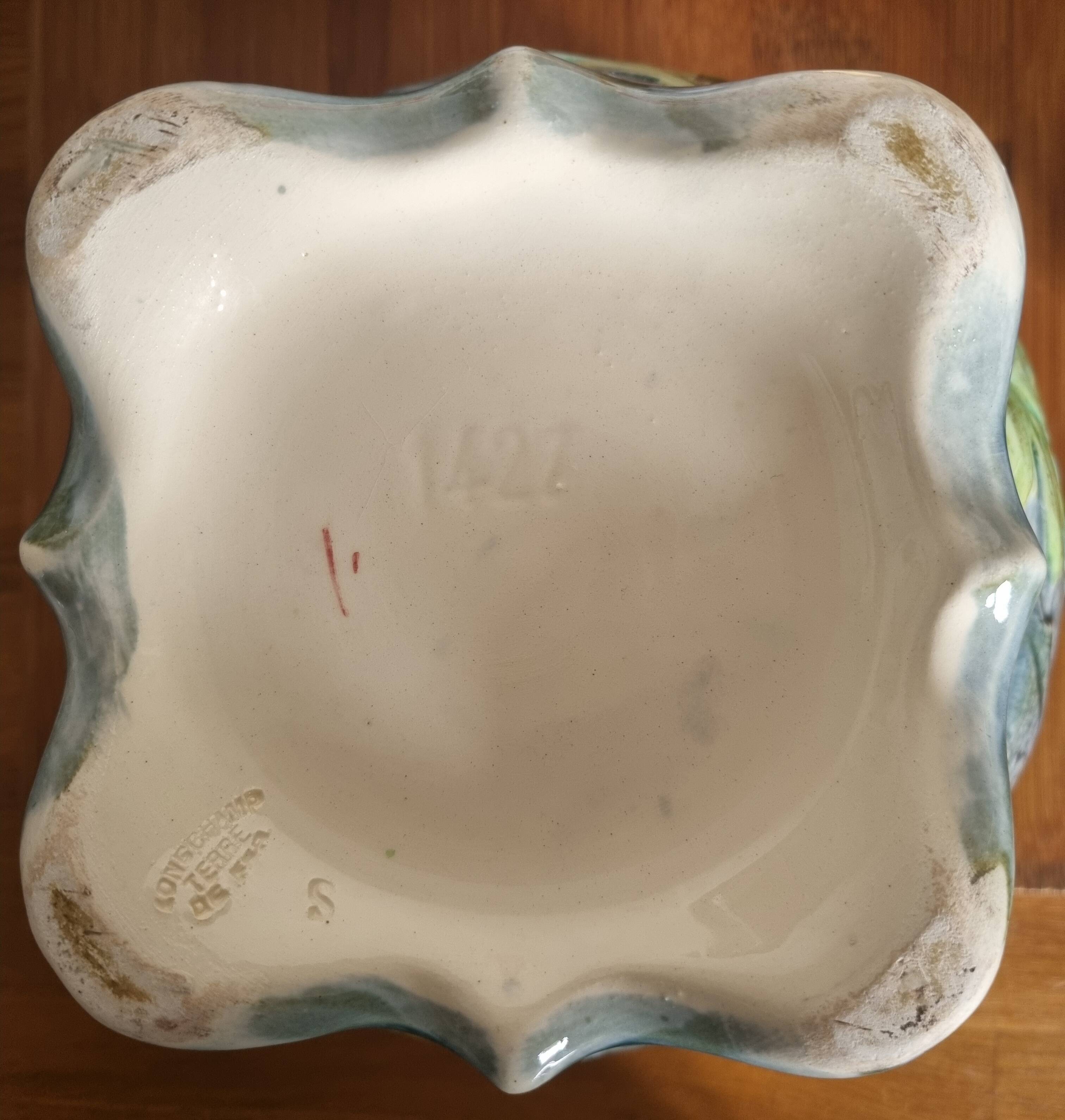 Antique planter Barbotine Longchamp Terre de Fer