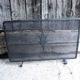 Old wrought iron chimney firewall