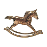 Vintage brass rocking horse 70