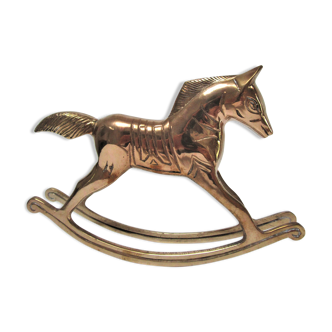 Vintage brass rocking horse 70