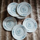 12 antique dessert plates in Chauvigny porcelain