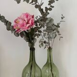 Pair of large antique blown glass bottles