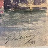 Old painting, navy, signed and dated 1931