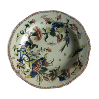 Gien earthenware plate décor cornucopia 1875