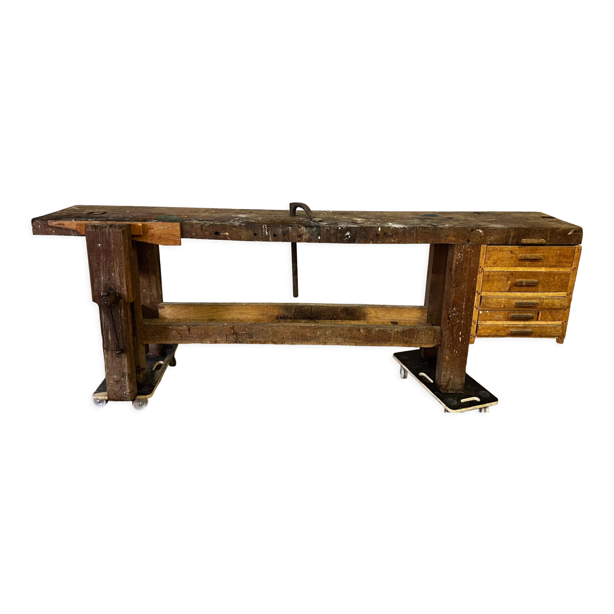 Old vintage wooden workbench