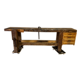 Old vintage wooden workbench