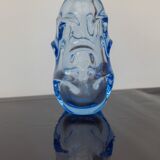 Mid-century modern crystal vase in pale blue by Börne Augustsson for Åseda