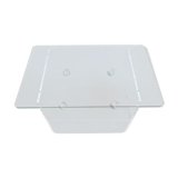 Plexiglas coffee table and vintage glass