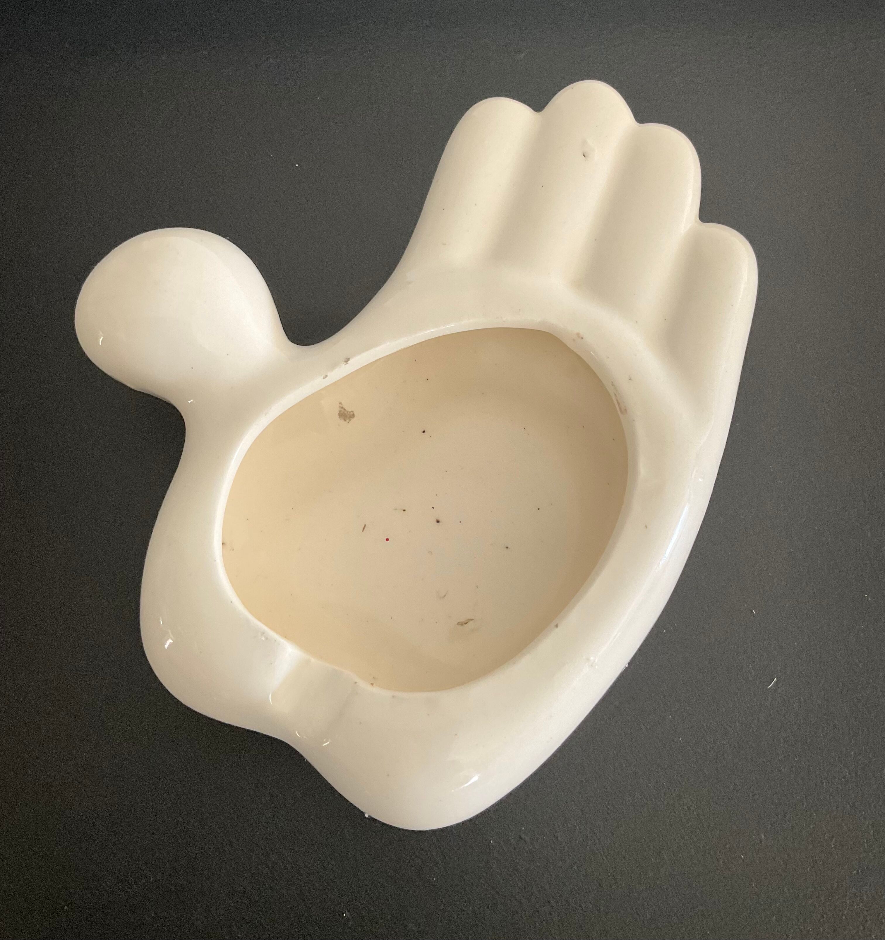 Ceramic hand trinket bowl 70s
