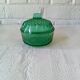 Vintage emerald green glass sugar bowl, Arcoroc France