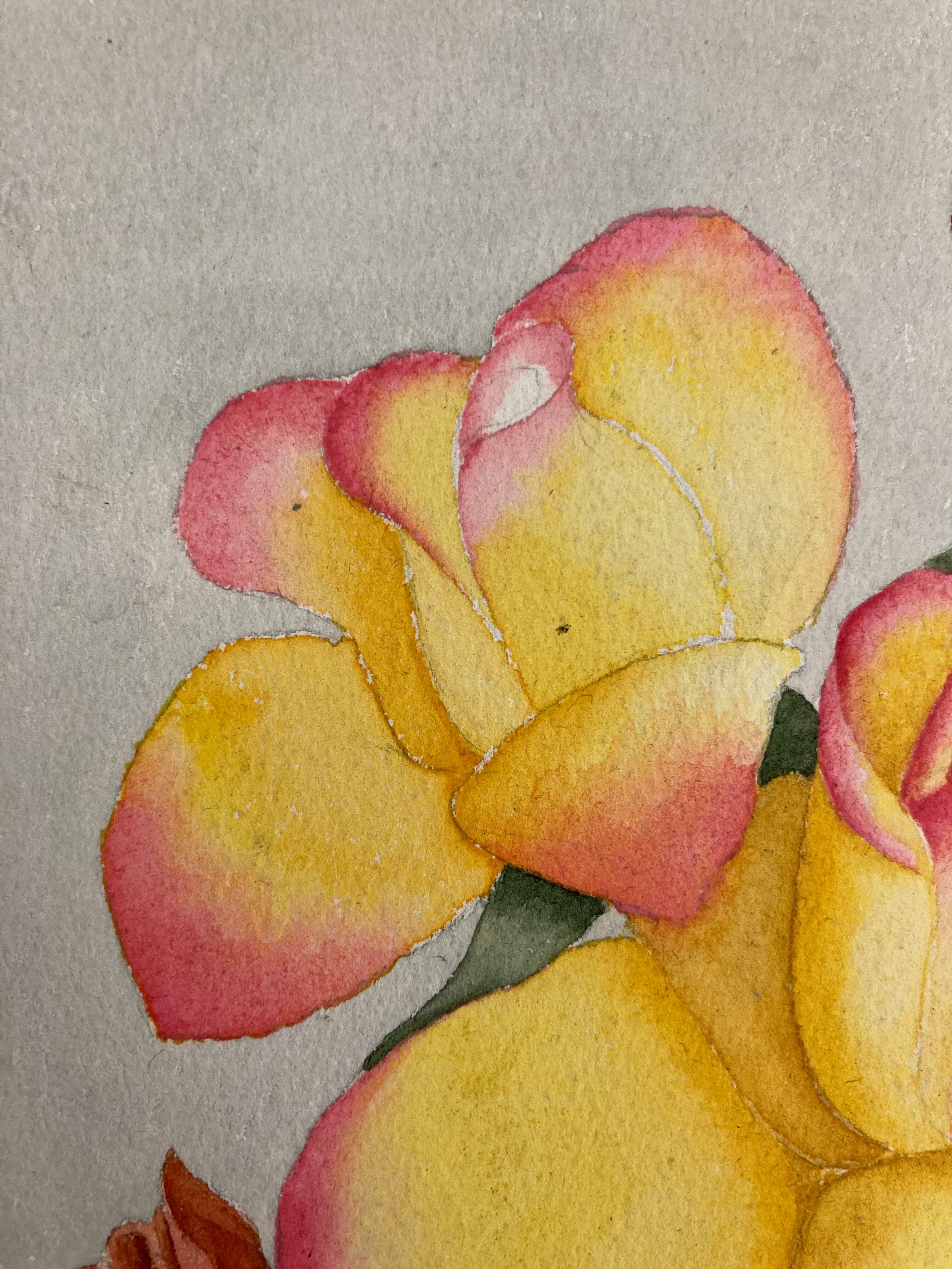 Watercolor with vintage roses