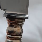 9 cheese/dessert knives silver metal blade Nogent