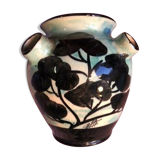 Vase Vallauris décor main fleurs céramique Hilly