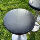 Tabourets de bar en inox et cuir noir