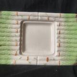 Very beautiful asparagus dish in slipware.