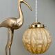 Vintage globe pendant light in pale yellow opaline