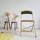 Chaise pliante ancienne velours vert